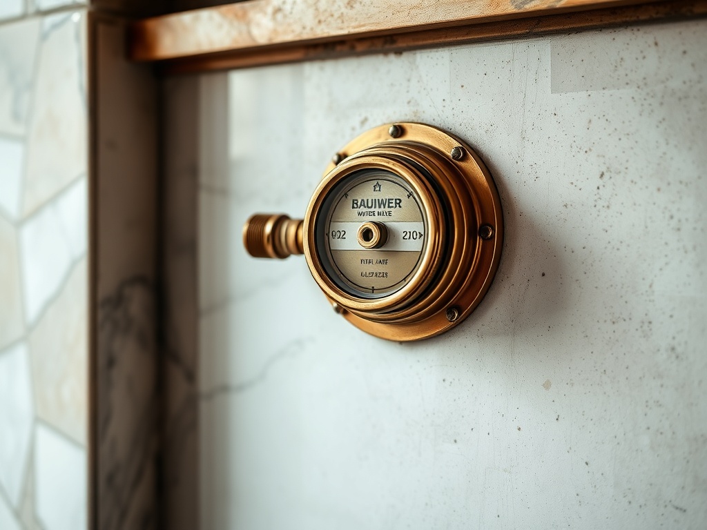 Compteur d'eau ancien dans la cave d'un immeuble versaillais