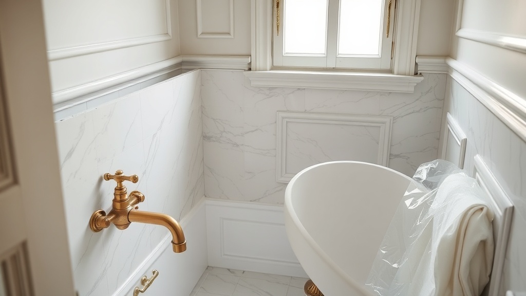 Salle de bains en cours de rénovation dans un appartement ancien de Versailles